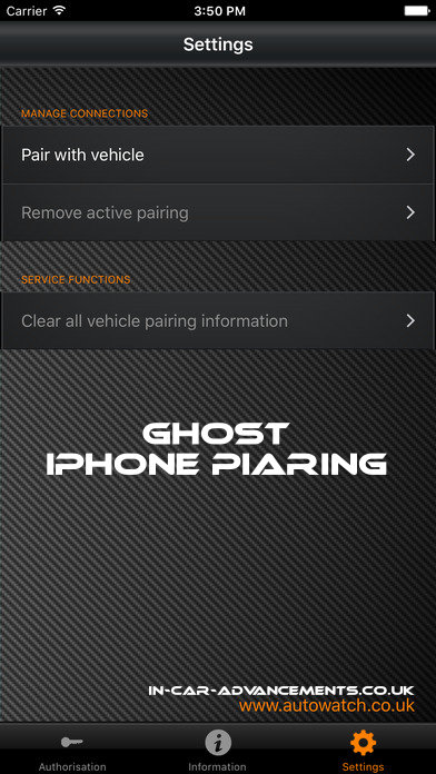 Autowatch Ghost iPhone Pairing